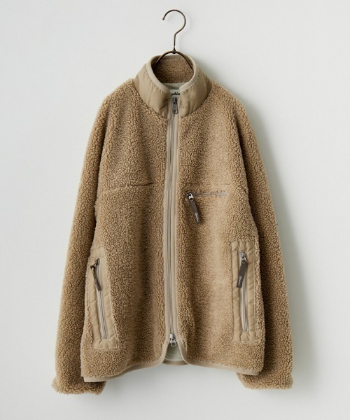 GYMPHLEX（ジムフレックス）の「【WEB先行予約】[GYMPHLEX/ジムフレックス] COZY LIGHT ボアフリースジャケット（ブルゾン・レディース・ベージュ/オフホワイト/チャコール・14）」の13枚目の写真