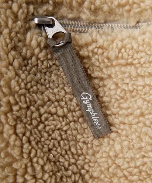 GYMPHLEX（ジムフレックス）の「【WEB先行予約】[GYMPHLEX/ジムフレックス] COZY LIGHT ボアフリースジャケット（ブルゾン・レディース・ベージュ/オフホワイト/チャコール・14）」の5枚目の写真