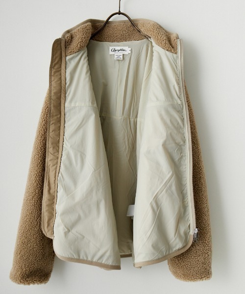GYMPHLEX（ジムフレックス）の「【WEB先行予約】[GYMPHLEX/ジムフレックス] COZY LIGHT ボアフリースジャケット（ブルゾン・レディース・ベージュ/オフホワイト/チャコール・14）」の4枚目の写真