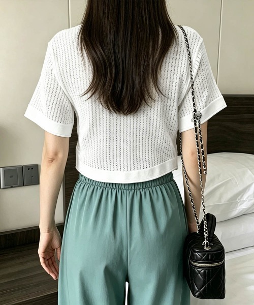 Miniministore(ミニミニストア)の「サマーニットカーディガン 透かし編み夏服(カーディガン/ボレロ・レディース・ホワイト/オレンジ/ブルー/ラベンダー・FREE)」の7枚目の写真