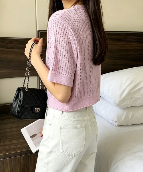Miniministore(ミニミニストア)の「サマーニットカーディガン 透かし編み夏服(カーディガン/ボレロ・レディース・ホワイト/オレンジ/ブルー/ラベンダー・FREE)」の12枚目の写真