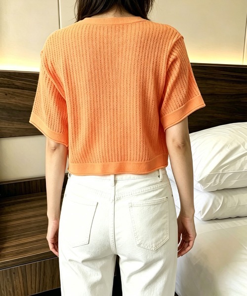 Miniministore(ミニミニストア)の「サマーニットカーディガン 透かし編み夏服(カーディガン/ボレロ・レディース・ホワイト/オレンジ/ブルー/ラベンダー・FREE)」の15枚目の写真