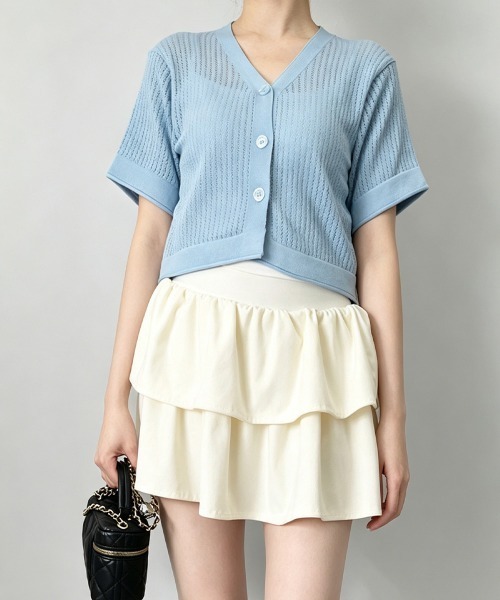 Miniministore(ミニミニストア)の「サマーニットカーディガン 透かし編み夏服(カーディガン/ボレロ・レディース・ホワイト/オレンジ/ブルー/ラベンダー・FREE)」の16枚目の写真