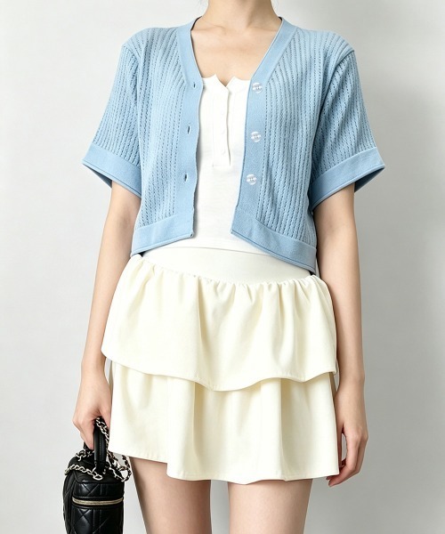 Miniministore(ミニミニストア)の「サマーニットカーディガン 透かし編み夏服(カーディガン/ボレロ・レディース・ホワイト/オレンジ/ブルー/ラベンダー・FREE)」の17枚目の写真