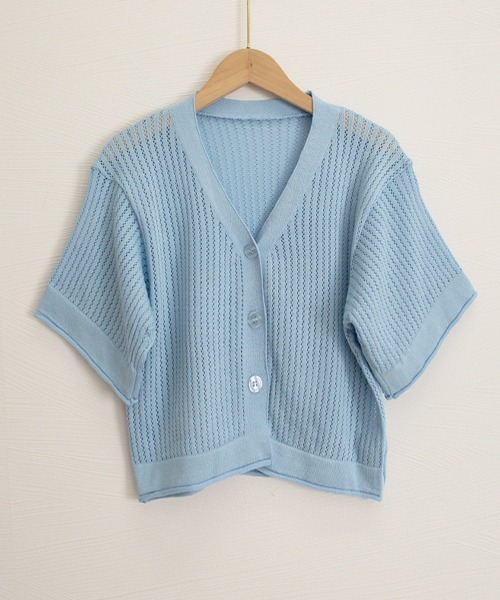 Miniministore(ミニミニストア)の「サマーニットカーディガン 透かし編み夏服(カーディガン/ボレロ・レディース・ホワイト/オレンジ/ブルー/ラベンダー・FREE)」の20枚目の写真