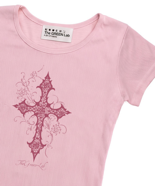 THE GREEN LAB（ザグリーンラボ）の「CROSS ボートネックスリム半袖Tシャツ [ライトピンク]（Tシャツ/カットソー・レディース・その他・FREE）」の17枚目の写真