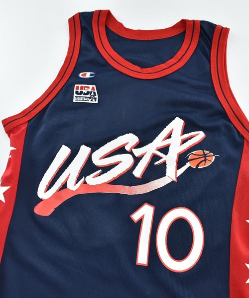 Champion（チャンピオン）の「【USED】90's Champion "TEAM USA #10" バスケ ゲームシャツ USA製（タンクトップ・メンズ・ネイビー・MEDIUM）」の2枚目の写真