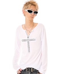 FUGA（フーガ）の「『FUGA/フーガ』ピアスクロスL/S Tee/ロングスリーブカットソー（Tシャツ/カットソー）」