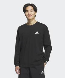 エッセンシャルズ プラス ルーズフィット スモールロゴ 長袖Tシャツ / ロンT / アディダス adidas