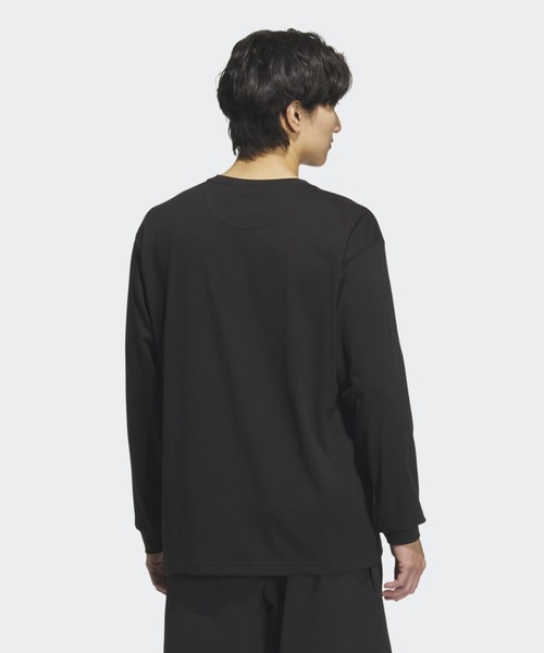 adidas（アディダス）の「エッセンシャルズ プラス ルーズフィット スモールロゴ 長袖Tシャツ / ロンT / アディダス adidas（Tシャツ/カットソー・メンズ・ブラック・XX-LARGE/3XL/LARGE/MEDIUM/SMALL/X-LARGE/X-SMALL）」の2枚目の写真