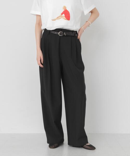 URBAN RESEARCH(アーバンリサーチ)の「『4サイズ展開』スリータックワイドパンツ(その他パンツ・レディース・ブラック/チャコールグレー・34/40/38/36)」の3枚目の写真