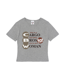 カーゴウィメンズショート半袖Tシャツ(グレー)