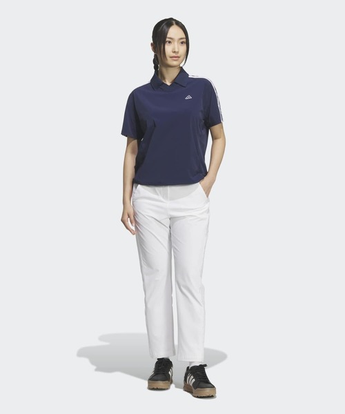 adidas(アディダス)の「スリーストライプス ウーブン 半袖シャツ【adidas Golf/アディダスゴルフ】(ポロシャツ・レディース・ブルー・LARGE/MEDIUM/SMALL/X-SMALL/X-LARGE)」の5枚目の写真