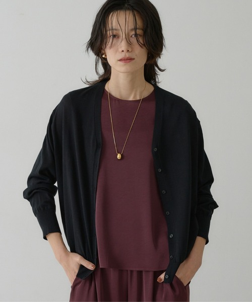 qualite(カリテ)の「テンセルウールカシュクールカーディガン(カーディガン/ボレロ・レディース・ライトブルー/ワイン/ベージュ/ブラック・フリー)」の2枚目の写真