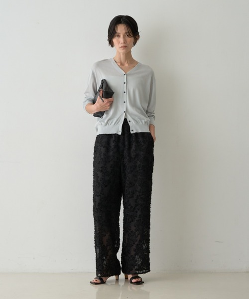 qualite(カリテ)の「テンセルウールカシュクールカーディガン(カーディガン/ボレロ・レディース・ライトブルー/ワイン/ベージュ/ブラック・フリー)」の5枚目の写真