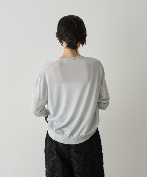 qualite(カリテ)の「テンセルウールカシュクールカーディガン(カーディガン/ボレロ・レディース・ライトブルー/ワイン/ベージュ/ブラック・フリー)」の20枚目の写真