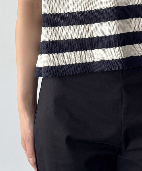 CANAL JEAN（キャナルジーン）の「El mar　バックスリットボーダーニットタンク（タンクトップ・レディース・ブラック・ONE SIZE）」の9枚目の写真