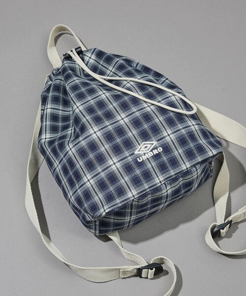 FREAK'S STORE(フリークスストア)の「UMBRO/アンブロ SP Packable Flannel Mini Bag/別注 パッカブル フランネル ミニバッグ/ナップサック型(バックパック/リュック・メンズ・ベージュ/ネイビー/ブラウン/ブラック・ONE SIZE)」の1枚目の写真