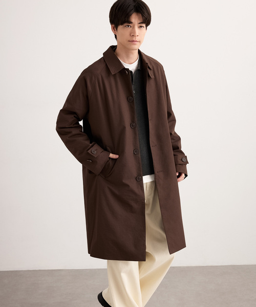 MONO-MART(モノマート)の「ドライストレッチツイル 2WAY リラックスフィット ステンカラーコート(ステンカラーコート・メンズ・グレイッシュベージュ/ブラック/チャコール/ダークブラウン・M/S/L)」の17枚目の写真