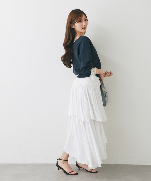 La boutique BonBon(ラブティックボンボン)の「【繊細レースで女子力UP!】レース付きVネックニット(ニット/セーター・レディース・バイオレット/ネイビー/ピンク/オフホワイト・FREE)」の15枚目の写真