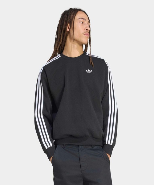 adidas(アディダス)の「アディカラー スリーストライプス オーバーサイズ クルーネック / トレーナー / アディダスオリジナルス adidas Originals(スウェット・メンズ・ブラック・LARGE/3XL/X-LARGE/SMALL/MEDIUM/XX-LARGE)」の1枚目の写真