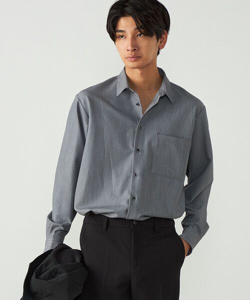 COMME CA ISM（コムサイズム）の「羽織ショートポイント カラーシャツ（シャツ/ブラウス・メンズ・グレー/ホワイト/サックスブルー・S/M/L）」の3枚目の写真