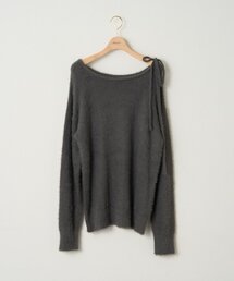 【WEB限定】ミニフェザーチョーカー付きボートネックプルオーバー