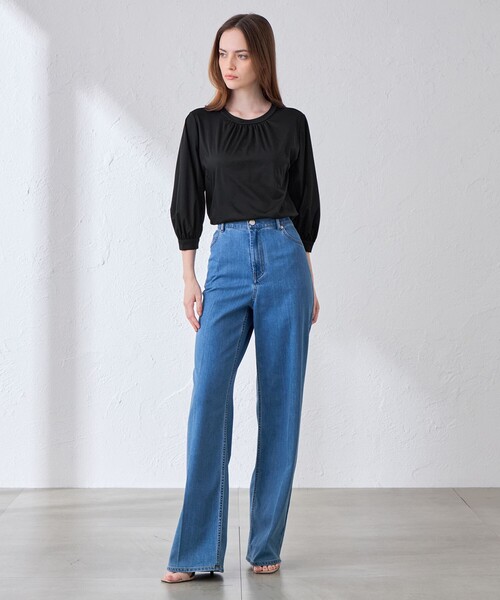 MACKINTOSH LONDON(マッキントッシュ ロンドン)の「【WEB・一部店舗限定】ハイゲージスムースギャザープルオーバー(Tシャツ/カットソー・レディース・ブラック/ワイン/オフホワイト・40/38)」の13枚目の写真