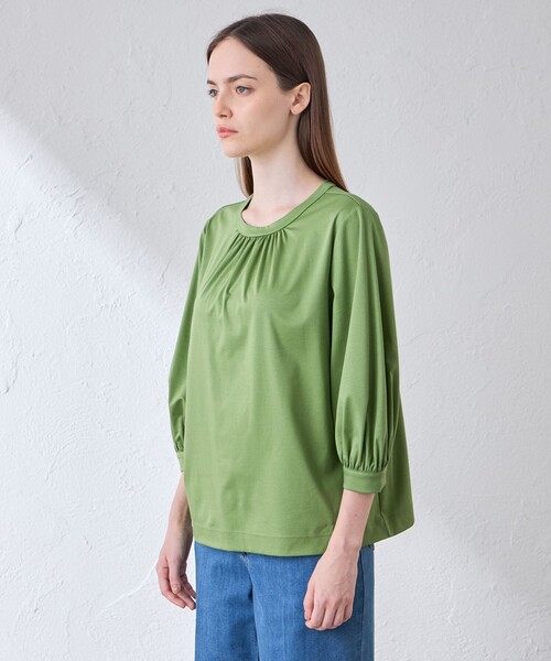 MACKINTOSH LONDON(マッキントッシュ ロンドン)の「【WEB・一部店舗限定】ハイゲージスムースギャザープルオーバー(Tシャツ/カットソー・レディース・ブラック/ワイン/オフホワイト・40/38)」の7枚目の写真