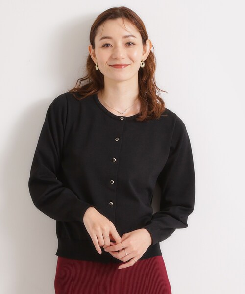ITS'DEMO(イッツデモ)の「タフニット 洗えるクルーカーディガン(カーディガン/ボレロ・レディース・オフホワイト/ベビーピンク/ブルーグリーン/ブラック・00)」の2枚目の写真