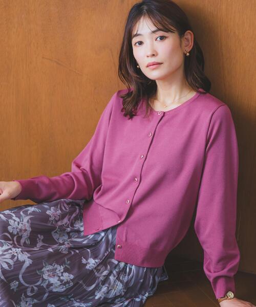 ITS'DEMO(イッツデモ)の「タフニット 洗えるクルーカーディガン(カーディガン/ボレロ・レディース・オフホワイト/ベビーピンク/ブルーグリーン/ブラック・00)」の6枚目の写真