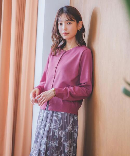 ITS'DEMO(イッツデモ)の「タフニット 洗えるクルーカーディガン(カーディガン/ボレロ・レディース・オフホワイト/ベビーピンク/ブルーグリーン/ブラック・00)」の7枚目の写真