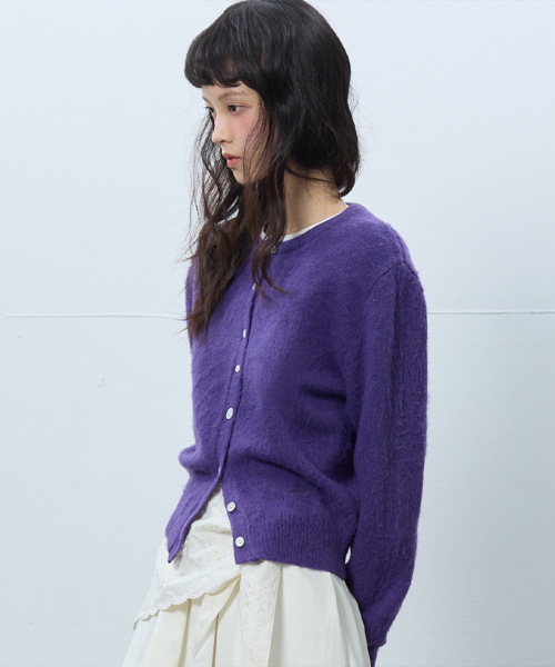 MICHIKO LONDON(ミチコ ロンドン)の「FLUFFY モヘアニットカーディガン バイオレット(カーディガン/ボレロ・レディース・その他・SMALL/MEDIUM)」の1枚目の写真