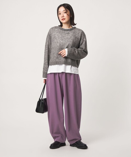green label relaxing（グリーンレーベルリラクシング）の「【WEB限定】＜at ease＞カーブ パンツ（その他パンツ・レディース・モカ/ブラック/パープル・36/SHORT/38/40/TALL）」の6枚目の写真