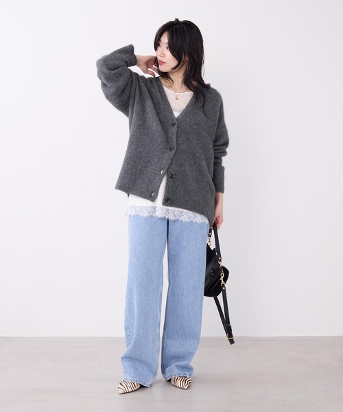 MICA&DEAL(マイカ&ディール)の「ラクーンデュアルカーディガン(ニット/セーター・レディース・グレー/ベージュ/チャコールグレー・FREE)」の18枚目の写真