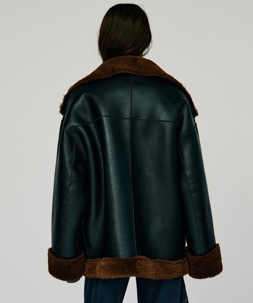 PRANK PROJECT(プランクプロジェクト)の「【2026Winter Pre-Order】リバーシブルスタンドカラージャケット / Reversible Stand Collar Jacket(ムートンコート・レディース・ブラウン/ブラック・FREE)」の8枚目の写真