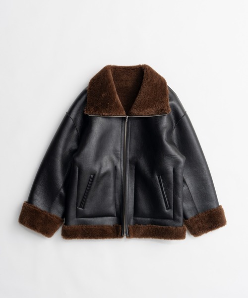 PRANK PROJECT(プランクプロジェクト)の「【2026Winter Pre-Order】リバーシブルスタンドカラージャケット / Reversible Stand Collar Jacket(ムートンコート・レディース・ブラウン/ブラック・FREE)」の17枚目の写真