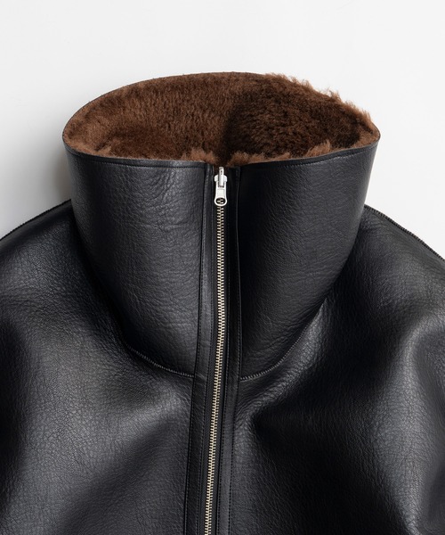PRANK PROJECT(プランクプロジェクト)の「【2026Winter Pre-Order】リバーシブルスタンドカラージャケット / Reversible Stand Collar Jacket(ムートンコート・レディース・ブラウン/ブラック・FREE)」の22枚目の写真
