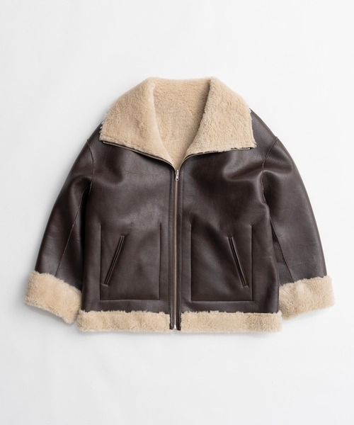 PRANK PROJECT(プランクプロジェクト)の「【2026Winter Pre-Order】リバーシブルスタンドカラージャケット / Reversible Stand Collar Jacket(ムートンコート・レディース・ブラウン/ブラック・FREE)」の16枚目の写真
