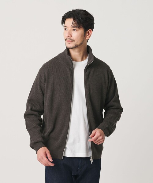 BEAUTY&YOUTH UNITED ARROWS(ビューティーアンドユースユナイテッドアローズ)の「【WEB限定 WARDROBE SMART】ウォッシャブル ドライバーズジャケット(カーディガン/ボレロ・メンズ・ライトグレー/ブラック/ダークグレー・S/M/L/XL)」の3枚目の写真
