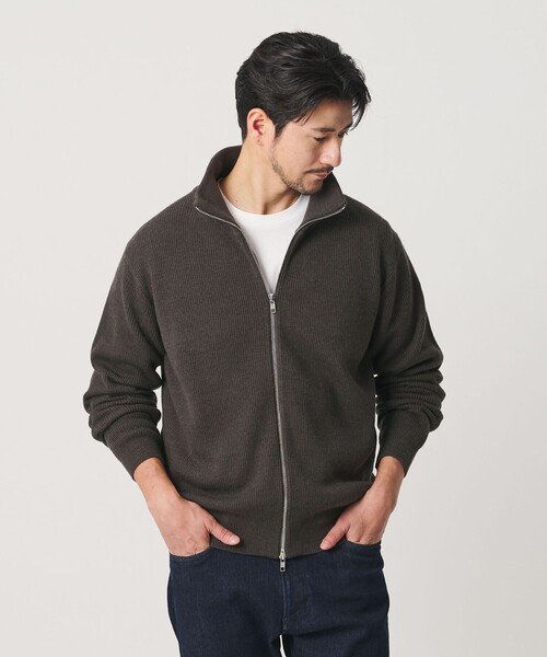 BEAUTY&YOUTH UNITED ARROWS(ビューティーアンドユースユナイテッドアローズ)の「【WEB限定 WARDROBE SMART】ウォッシャブル ドライバーズジャケット(カーディガン/ボレロ・メンズ・ライトグレー/ブラック/ダークグレー・S/M/L/XL)」の13枚目の写真