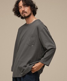 mlt5881-Flag Label Poketed Three-quarter Sleeve Tee 7分ポケTシャツ(TRM-2624015)