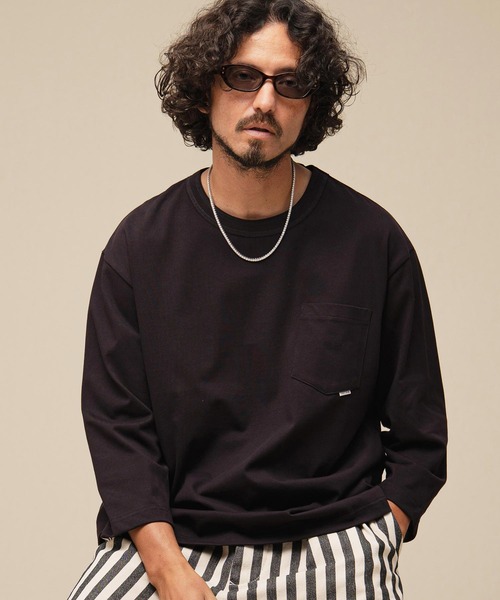 THEOREM(セオレム)の「mlt5881-Flag Label Poketed Three-quarter Sleeve Tee 7分ポケTシャツ(TRM-2624015)(Tシャツ/カットソー・メンズ・ホワイト/チャコール/ブラウン/ブラック・L/XL/M)」の11枚目の写真