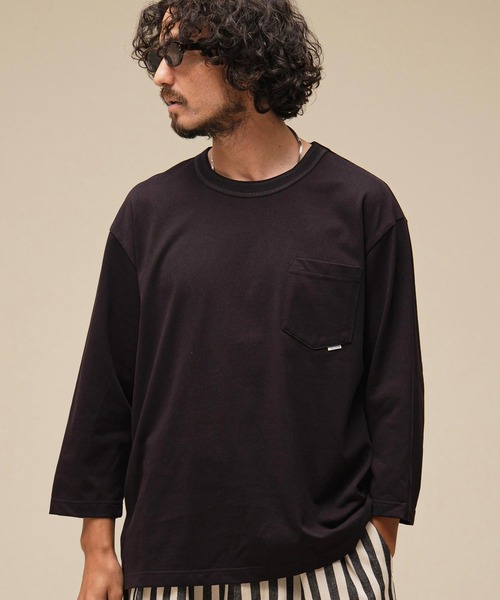 THEOREM(セオレム)の「mlt5881-Flag Label Poketed Three-quarter Sleeve Tee 7分ポケTシャツ(TRM-2624015)(Tシャツ/カットソー・メンズ・ホワイト/チャコール/ブラウン/ブラック・L/XL/M)」の12枚目の写真