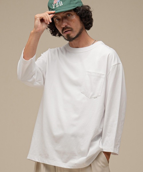 THEOREM(セオレム)の「mlt5881-Flag Label Poketed Three-quarter Sleeve Tee 7分ポケTシャツ(TRM-2624015)(Tシャツ/カットソー・メンズ・ホワイト/チャコール/ブラウン/ブラック・L/XL/M)」の18枚目の写真