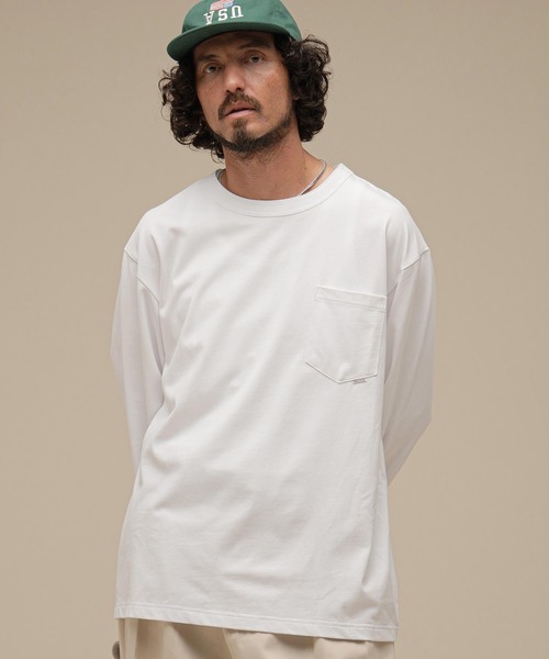THEOREM(セオレム)の「mlt5881-Flag Label Poketed Three-quarter Sleeve Tee 7分ポケTシャツ(TRM-2624015)(Tシャツ/カットソー・メンズ・ホワイト/チャコール/ブラウン/ブラック・L/XL/M)」の19枚目の写真