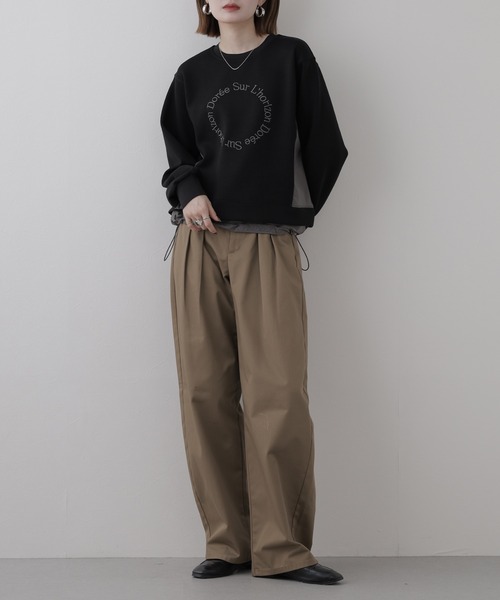 BRODIAEA（ブローディア）の「BRODIAEA 異素材切り替えダンボールニットプルオーバー長袖（Tシャツ/カットソー・レディース・ブルーグリーン/ベージュ・40）」の9枚目の写真