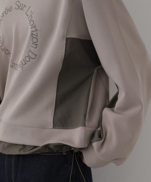 BRODIAEA（ブローディア）の「BRODIAEA 異素材切り替えダンボールニットプルオーバー長袖（Tシャツ/カットソー・レディース・ブルーグリーン/ベージュ・40）」の12枚目の写真