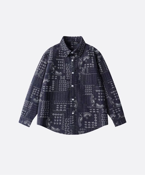 U:UME(ユーム)の「Paisley Pattern Denim Shirt(シャツ/ブラウス・メンズ・ブルー/ブラック・XX-LARGE/LARGE/X-LARGE/MEDIUM)」の1枚目の写真