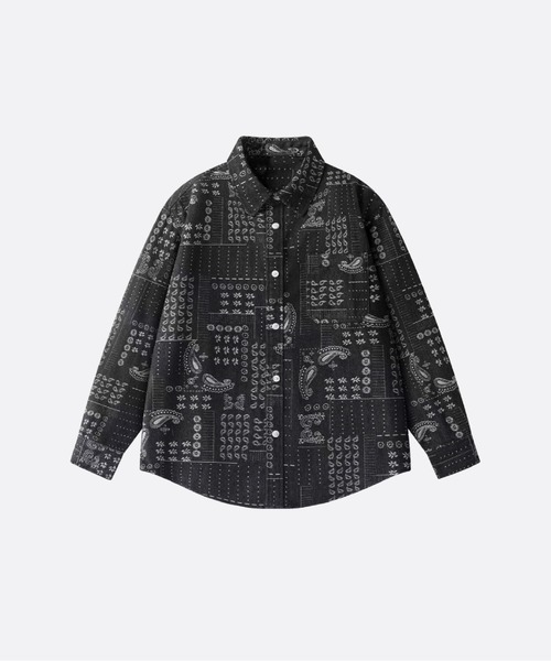 U:UME(ユーム)の「Paisley Pattern Denim Shirt(シャツ/ブラウス・メンズ・ブルー/ブラック・XX-LARGE/LARGE/X-LARGE/MEDIUM)」の2枚目の写真